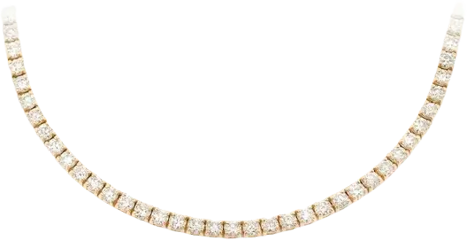 6PT PRONG SET DIAMOND TENNIS NECKLACE 14K SOLID GOLD 10.50CTW